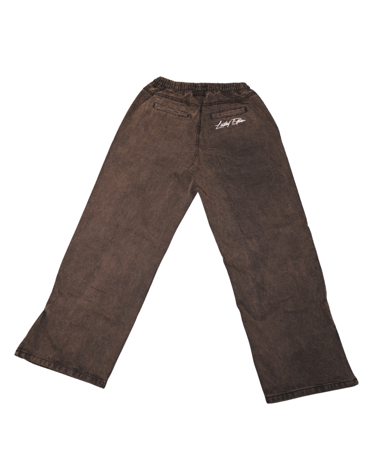 Elasticated Waist Wide Leg Embroidery Jean Pants