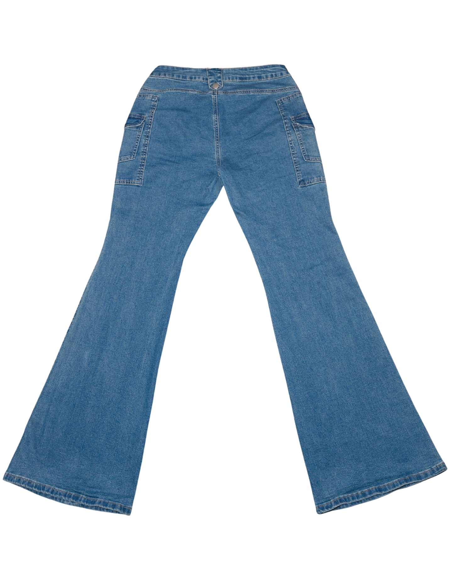Flap Pocket Side Flare Leg Jeans